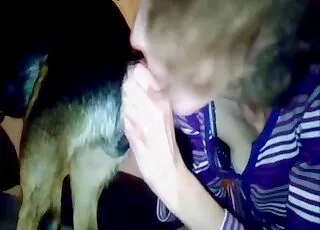 Dog slowly fucking tight wet cunt with force