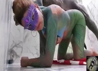 Girl in strange bodysuit gets banged by her dog