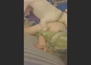 Teen vixen gets licked and fucked by her dog in zoo sex scene