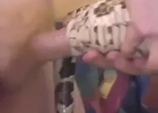 Close-up sex with a sexy snake, amateur dude
